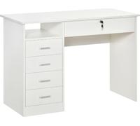 DecHome Scrivania con Cassettiera Moderna 110x50x76 cm Bianco