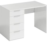 DecHome Scrivania con Cassettiera Moderna 110x60x75 cm Bianco