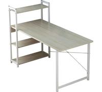 DecHome Scrivania con Libreria Moderna 120x48x110 cm Rovere Bianco - Sofia