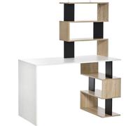 DecHome Scrivania con Libreria Moderna 120x60x148 cm Bianco/Legno