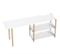 DecHome Scrivania con Libreria Moderna Dimensioni 148x40x68 cm colore Bianco