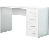 DecHome Scrivania con Ripiao estraibile Porta Pc Treviso Truciolato Bianco