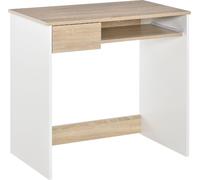 DecHome Scrivania Moderna 80x45x75 cm Bianco/Rovere