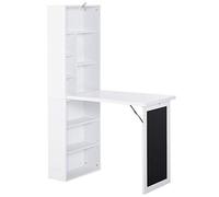 DecHome - Scrivania Pieghevole con Libreria e Lavagna per Camera e Ufficio Bianco - 804DHWT2