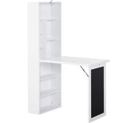 DecHome Scrivania Pieghevole con Libreria Moderna 98x51x153 cm Bianco