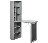 DecHome Scrivania Pieghevole con Libreria Moderna 98x51x153 cm Grigio scuro