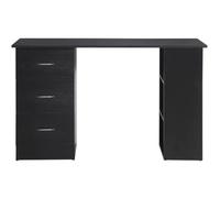 DecHome - Scrivania Ufficio con Libreria Moderna con Cassettiera Dimensioni 120x49x72 cm Nero