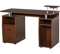 DecHome Scrivania Ufficio Moderna con Cassettiera e Ripiano estraibile Dimensioni 120x55x85 cm colore Marrone
