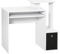 DecHome - Scrivania Ufficio Moderna Dimensioni 100x40x86,6 cm Bianco/Nero