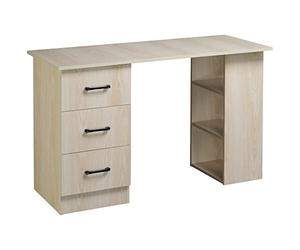 DecHome - Scrivania Ufficio PC Moderna per Camera con 3 Cassetti e 3 Scaffali in Legno per Casa e Ufficio 120x49x72cm