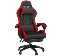 DecHome Sedia da Gaming Regolabile e Reclinabile Nero/Rosso BKA750F