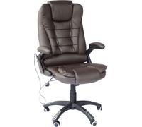 DecHome Sedia da Ufficio con Ruote Braccioli e Poggiatesta Schienale Massaggiante in Ecopelle colore Marrone