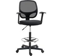 DecHome Sedia da Ufficio con Ruote e Braccioli in Tessuto Mesh colore Nero