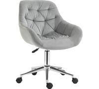 DecHome Sedia da Ufficio con Ruote in Tessuto colore Grigio