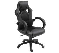 DECHOME - Sedia da Ufficio Stile Gaming Nero