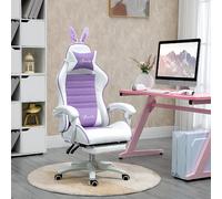 DecHome Sedia Gaming Orecchie da Coniglio Poggiapiedi Cuscini Reclinabile Viola