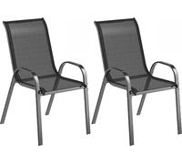 DecHome - Sedia Giardino Esterno Set 2 Sedie da Giardino in Acciaio/Texteline Dimensioni 54x71x93 cm Colore Nero