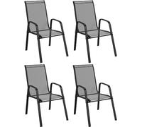 DecHome - Sedia Giardino Esterno Set 4 Sedie da Giardino in Metallo Dimensioni 54x75,5x95 cm Colore Nero