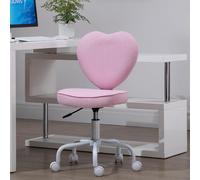 DecHome Sedia per Scrivania Cameretta a Forma di Cuore con 5 Rotelle Girevoli