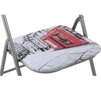 DecHome Sedia Pieghevole Slim in PVC e Acciaio 44x45x79 cm Multicolore