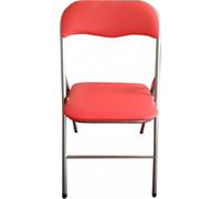 DecHome Sedia Pieghevole Slim in PVC e Acciaio 44x45x79 cm Rosso Opaca