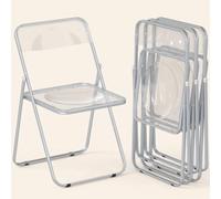 DecHome - Sedie Cucina Pieghevoli Soggiorno Design Moderno in Acrilico Trasparente Set 4 Pezzi