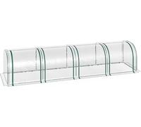 DecHome - Serra a Tunnel in Acciaio e PVC Impermeabile e Anti UV con 4 Porte a Cerniera 395x100x80 cm