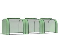 DecHome - Serra da Giardino a Tunnel in Acciaio e Plastica PP con Porte Avvolgibili, 295x100x80 cm colore Verde