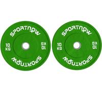 DecHome - Set 2 Dischi Pesi da 10kg in Gomma con Foro da 2"/5 cm per Manubri e Bilancieri colore Verde - U5990GN