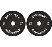 DecHome - Set 2 Dischi Pesi da 20kg in Gomma con Foro da 2"/5 cm per Manubri e Bilancieri colore Nero - U5973BK