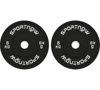 DecHome - Set 2 Dischi Pesi da 5kg in Gomma con Foro da 2"/5 cm per Manubri e Bilancieri colore Nero - U5981BK