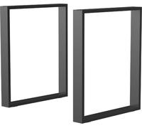 DecHome Set 2 Gambe per Tavolo in Acciaio Capacità 60 kg 60x8x72 cm Nero
