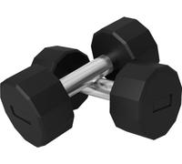 DecHome - Set 2 Manubri a 12 Lati da 8 kg in Metallo e Gomma con Impugnatura Antiscivolo 26x12x12 cm colore Nero - BKA774F