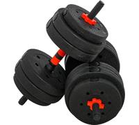DecHome - Set 2 Manubri Convertibili in Bilanciere 25kg Totali con 12 Dischi Pesi Acciaio e Plastica Allenamento a Casa - 143A