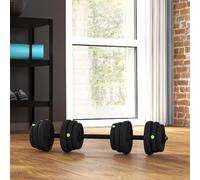 DecHome Set 2 Manubri Convertibili in Bilanciere Peso Totale 25 kg Nero