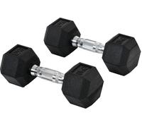 DecHome Set 2 Manubri da 6 kg Esagonali con Presa Antiscivolo e Rivestimento in Gomma colore Nero - 01EF352