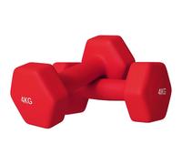 DecHome Set 2 Manubri Esagonali da 2x4 kg Antiscivolo 19x9x9 cm Rosso RDA776F