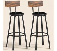 DecHome Set 2 Sgabelli Cucina Bar Alti 41,5x36,5x99,5 Marrone Rustico
