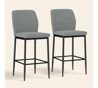 DecHome Set 2 Sgabelli Cucina Bar Alti 41x52x97 cm Grigio