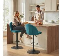 DecHome Set 2 Sgabelli Cucina Bar Alti Design Moderno 43x48x84-106 cm Blu