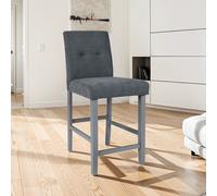 DecHome Set 2 Sgabelli Cucina Bar Alti in Legno 101,5x44x47,5 cm Grigio