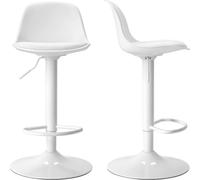 DecHome Set 2 Sgabelli Cucina Bar Alti in Polipropilene 36x40x85 cm Bianco