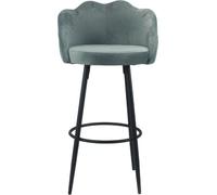 DecHome Set 2 Sgabelli Cucina Bar Alti in Velluto 100x54x55 cm Grigio