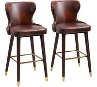 DecHome Set 2 Sgabelli da Bar A lti Imbottiti In Stile Industria lt Marrone e Oro - 835155