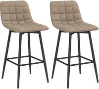 DecHome Set 2 Sgabelli da Cucina Stile Nordico in Tessuto Effetto Velluto e Metallo 45x47x84 cm colore Marrone - 0BNJ718