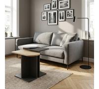 DecHome Set 3 Tavolini Tondo/Quadrato/Ovale Antracite/Bianco Mund