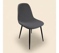 Sedia Villa Grigio Medio Tessuto Boucle 4 Pezzi