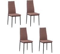 DecHome Set 4 Sedie Imbottite stile moderno in Metallo e Tessuto Khaki 483V01835