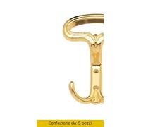 DecHome Set 5 Ganci Appendiabiti Efim a Parete 132x96 mm in Zama Cromo Lucido