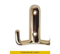 DecHome Set 5 Ganci Appendiabiti Saturno a Parete 61x58 mm in Zama Cromo Lucido